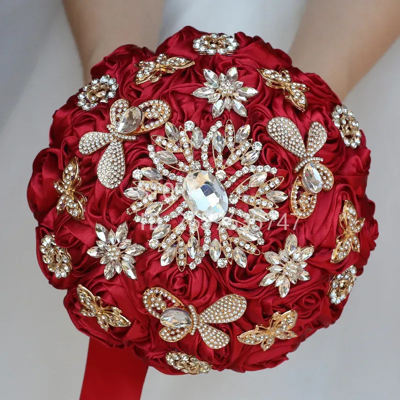 Wedding Supply Wholesale - Золотой букет из красных роз с