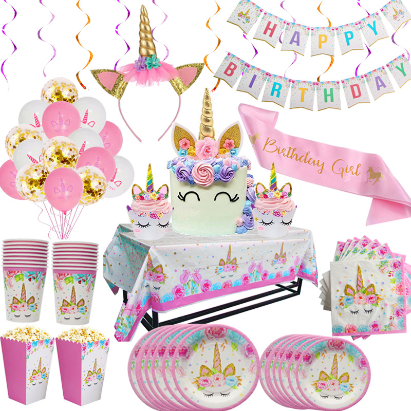 Confetti Balloon Set - Тарелка в виде единорога, чашки для