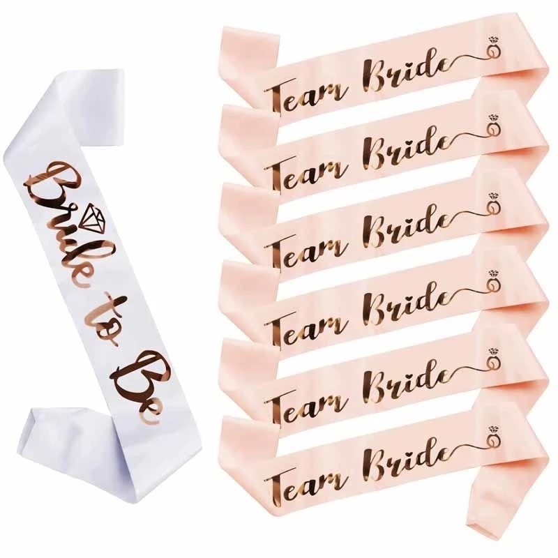Bride Tribe Sash - 1 комплект, атласный пояс для невесты,
