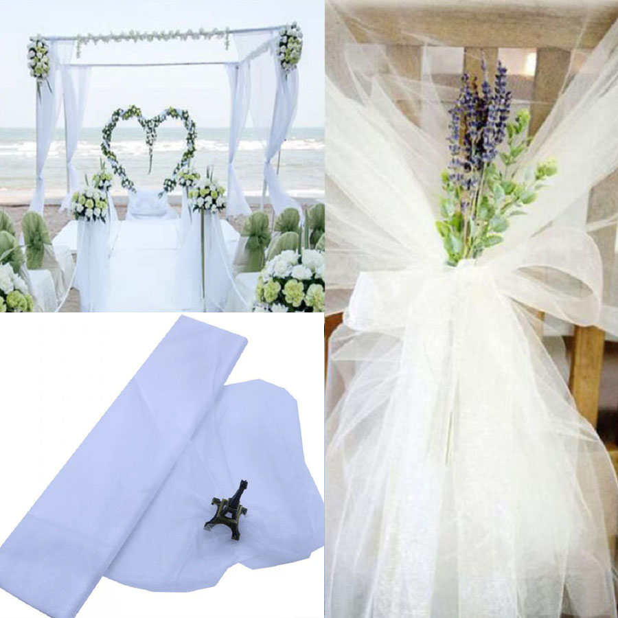 10 м свадебное украшение тюль  – обзор и цена Chair Sash Organza