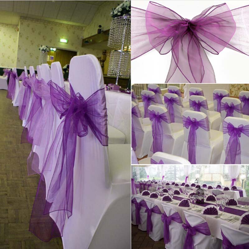25 шт., 18x275 см, свадебный с – обзор и цена Chair Sash Organza
