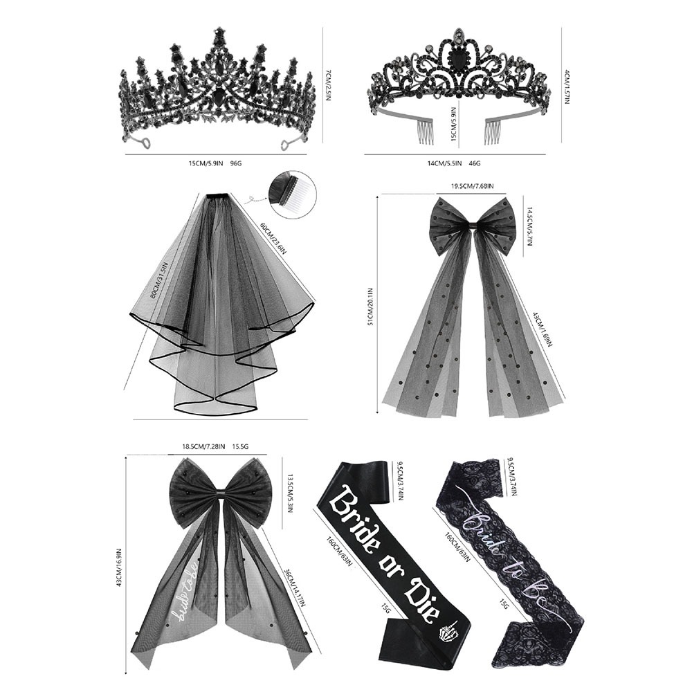 3 шт., готические черные девич – обзор и цена Bride Tribe Sash