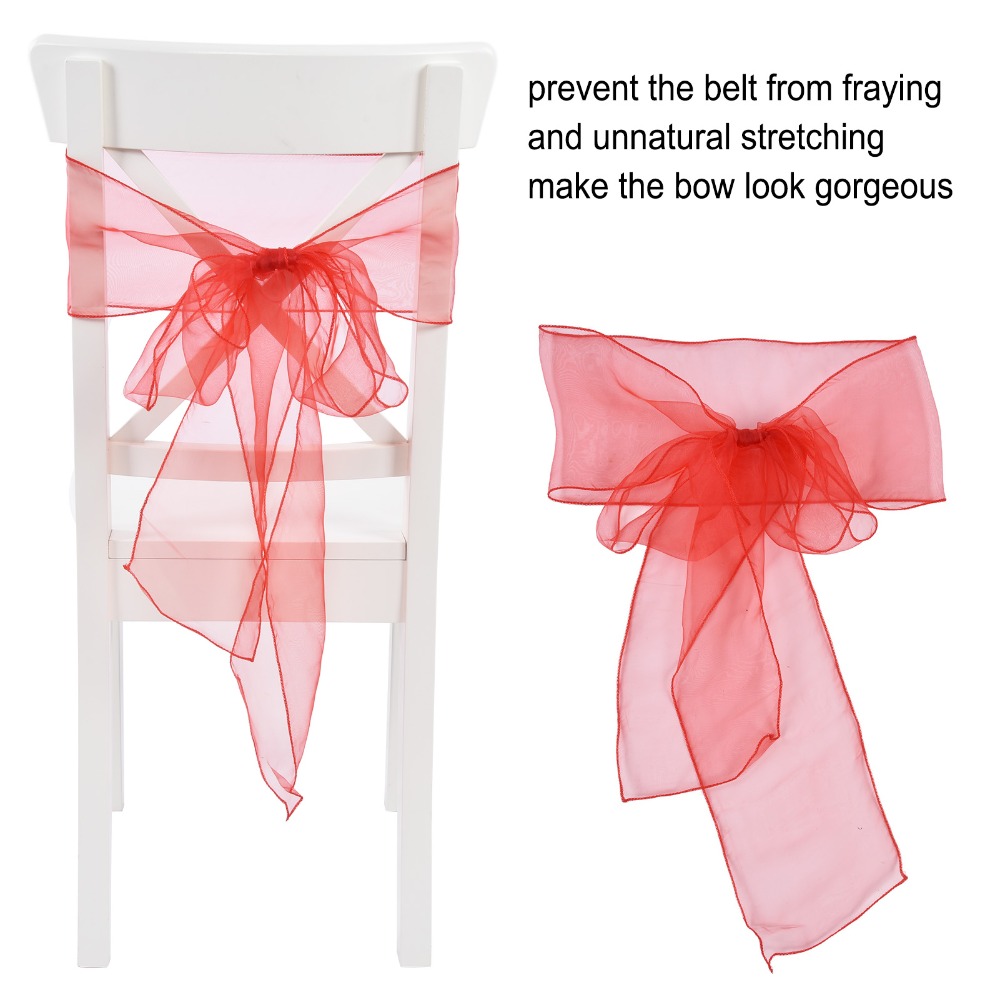 10 шт. синих, красных, желтых, – обзор и цена Chair Sash Organza