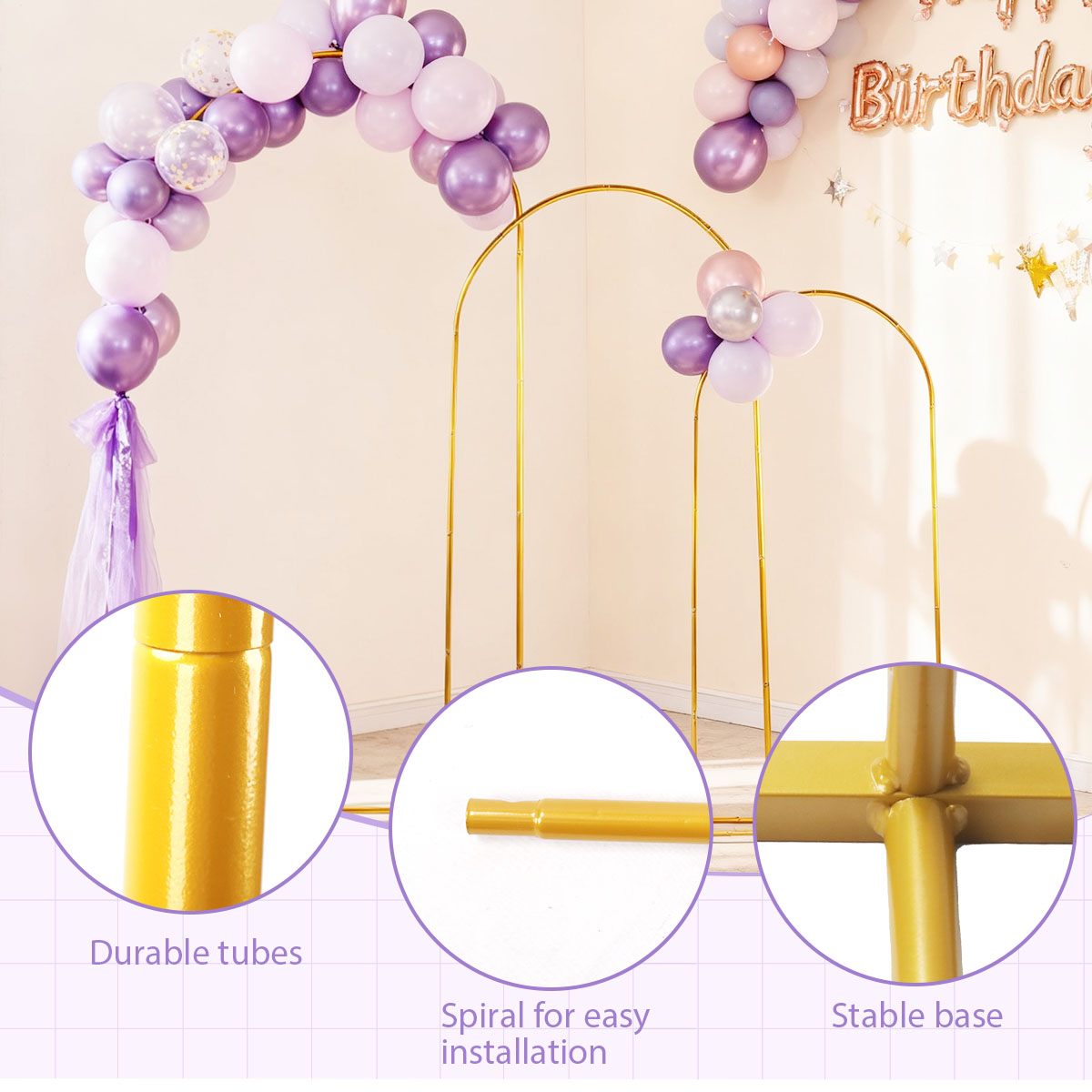 3 упаковки золотых металлическ – обзор и цена Wedding Balloon Arch