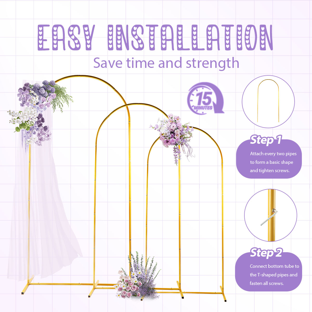3 упаковки золотых металлическ – обзор и цена Wedding Balloon Arch